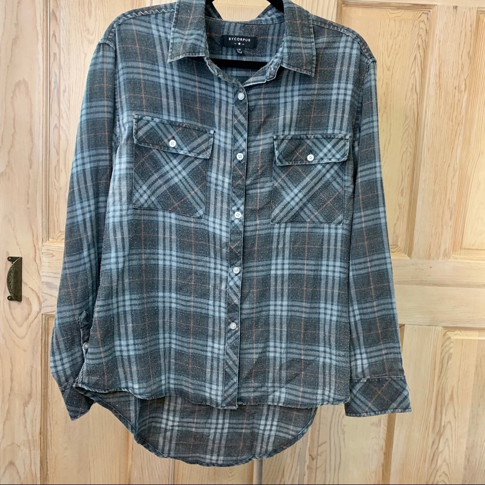 Blue Plaid Flannel - Urban Outfitters